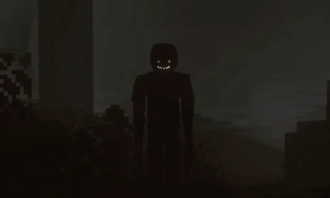Official Modrinth project media showing The Obsessed silhouette in a dark Minecraft environment