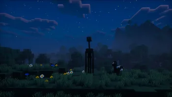 Official Kenny Modrinth gallery image showing the horror entity in a Minecraft forest